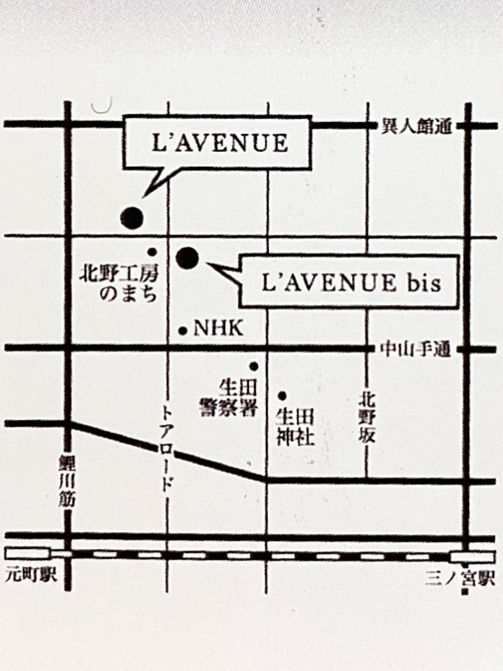 「L’AVENUE bis（ラヴニュービス）」マップ